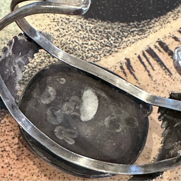 Rare Exceptional Vintage Old Pawn Dyer Blue Turquoise Sterling Silver Cuff - Picture 10 of 10